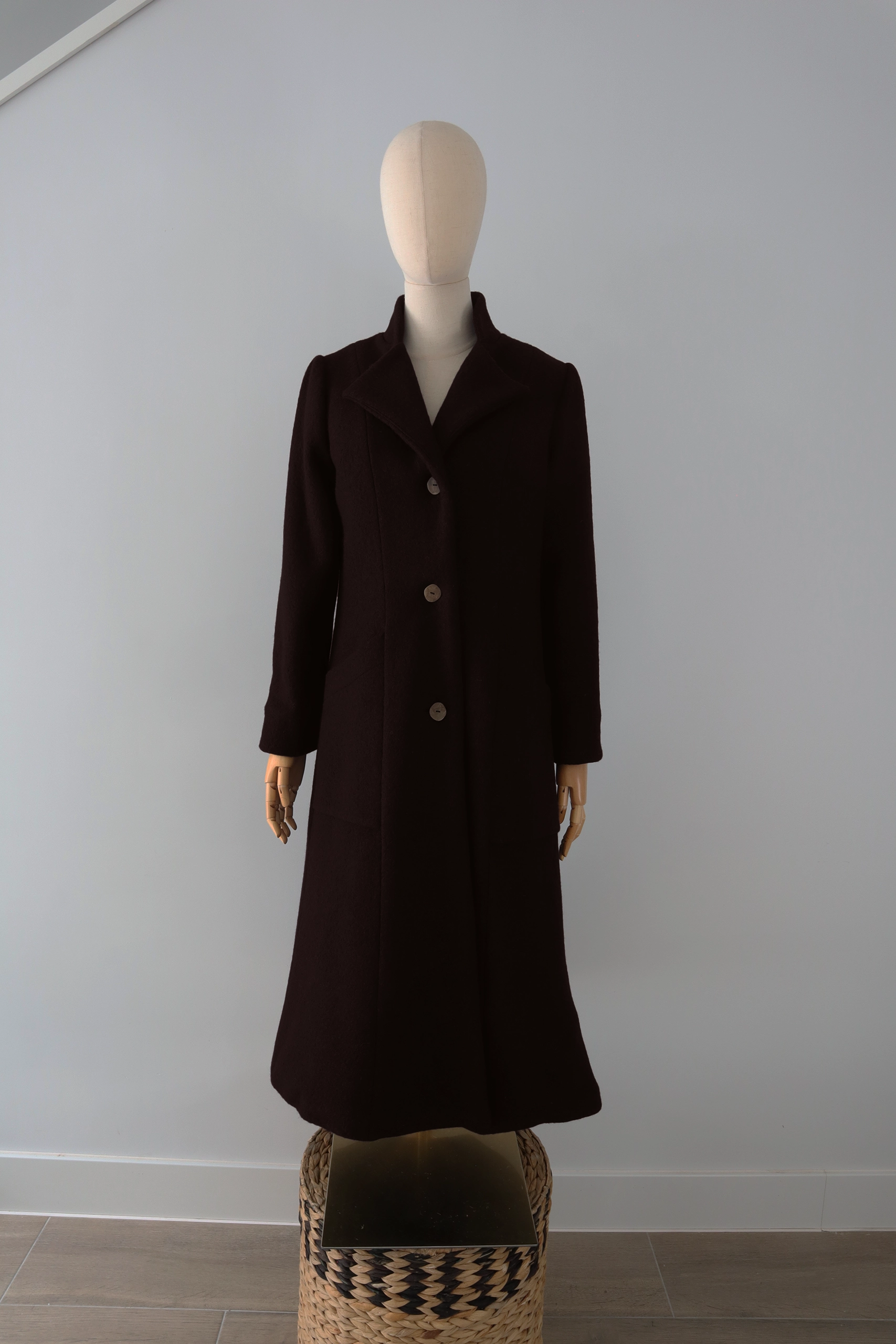 abrigo-chocolate-lana-calefactable-rame-abierto Abrigo Chocolate Lana Calefactable Ramé Abierto