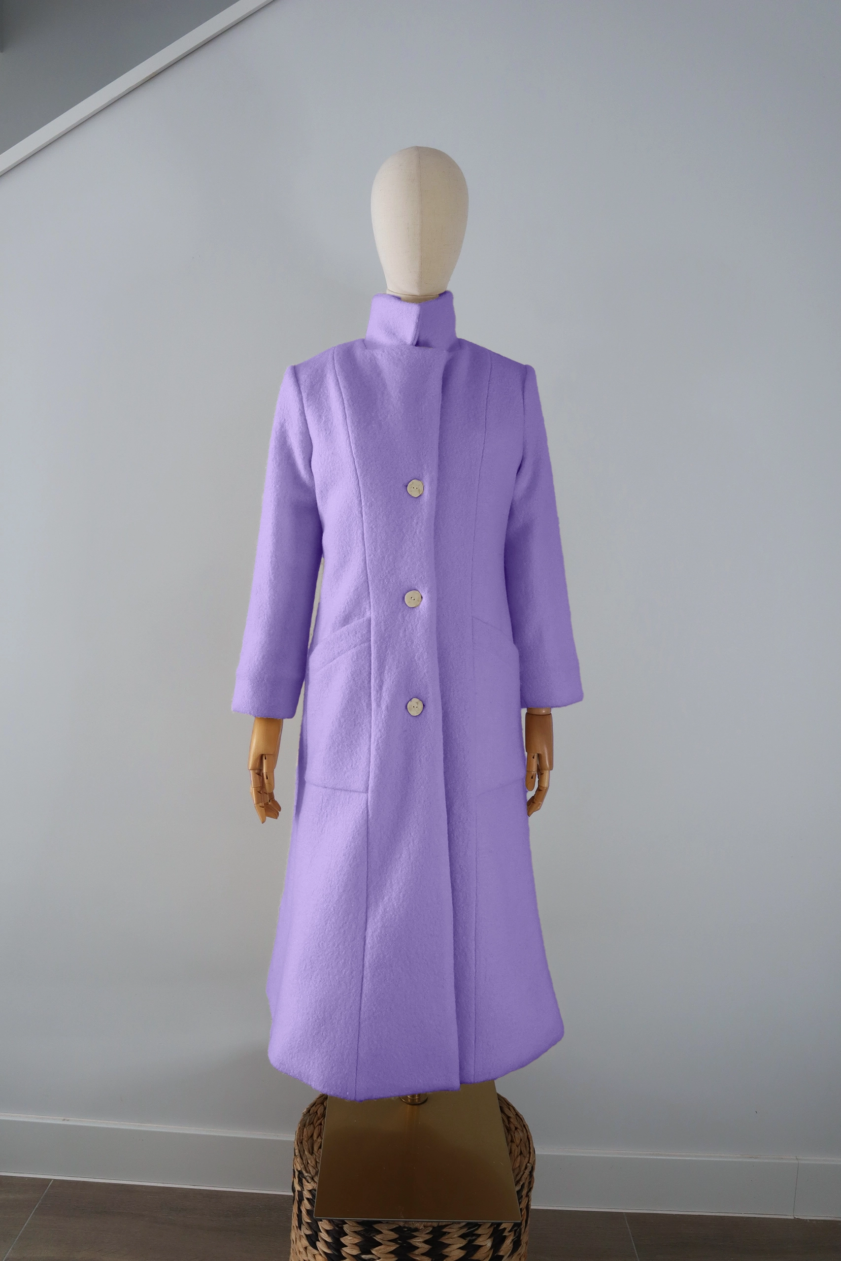 Abrigo Lila Lana Calefactable Mevak Cerrado