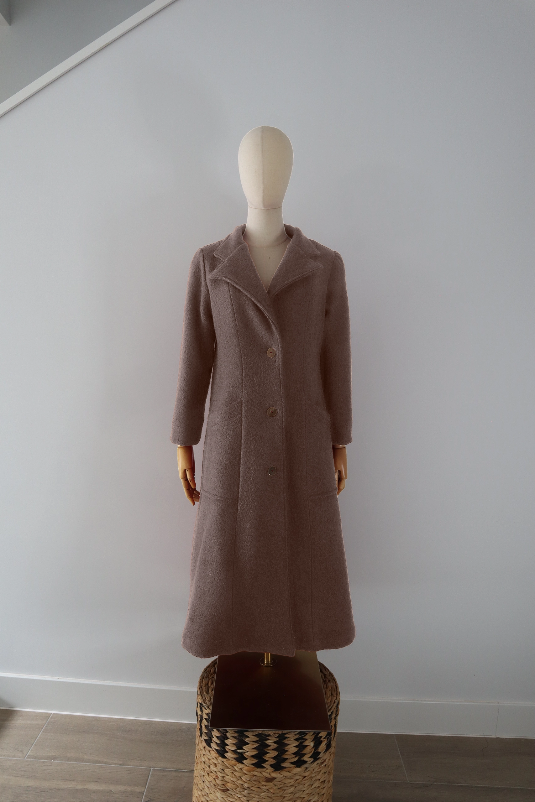 Abrigo Marrón Lana Calefactable Mevak Abierto