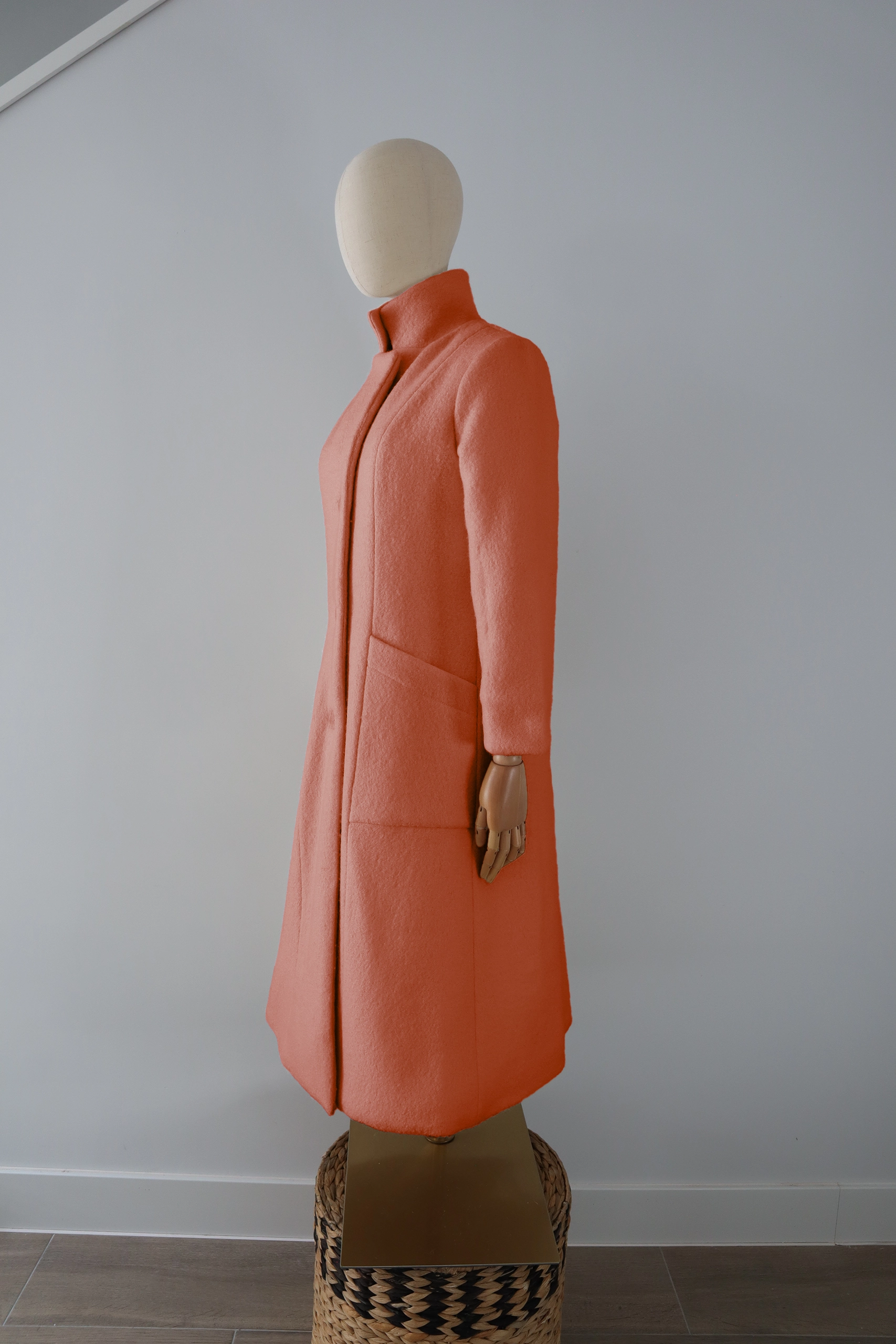 Abrigo Naranja Lana Calefactable Mevak Costado