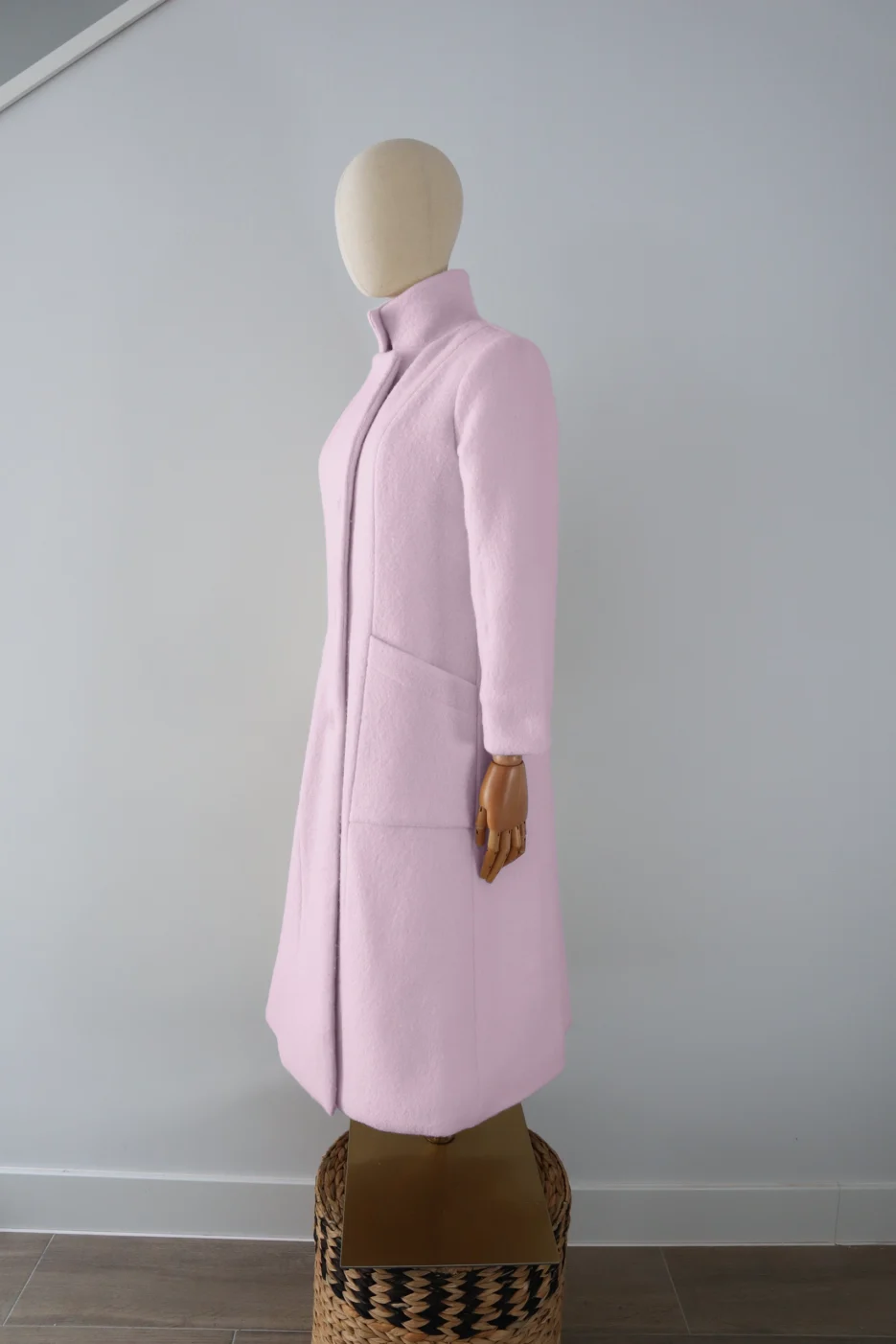 Abrigo Rosa Pastel Lana Calefactable Mevak Costado