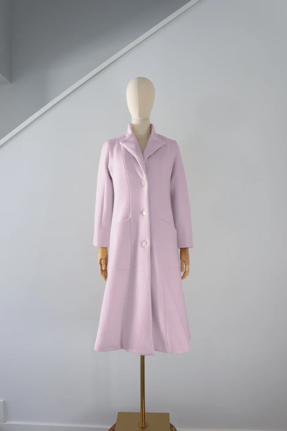 Abrigo Rosa Pastel Lana Calefactable Ramé Abierto