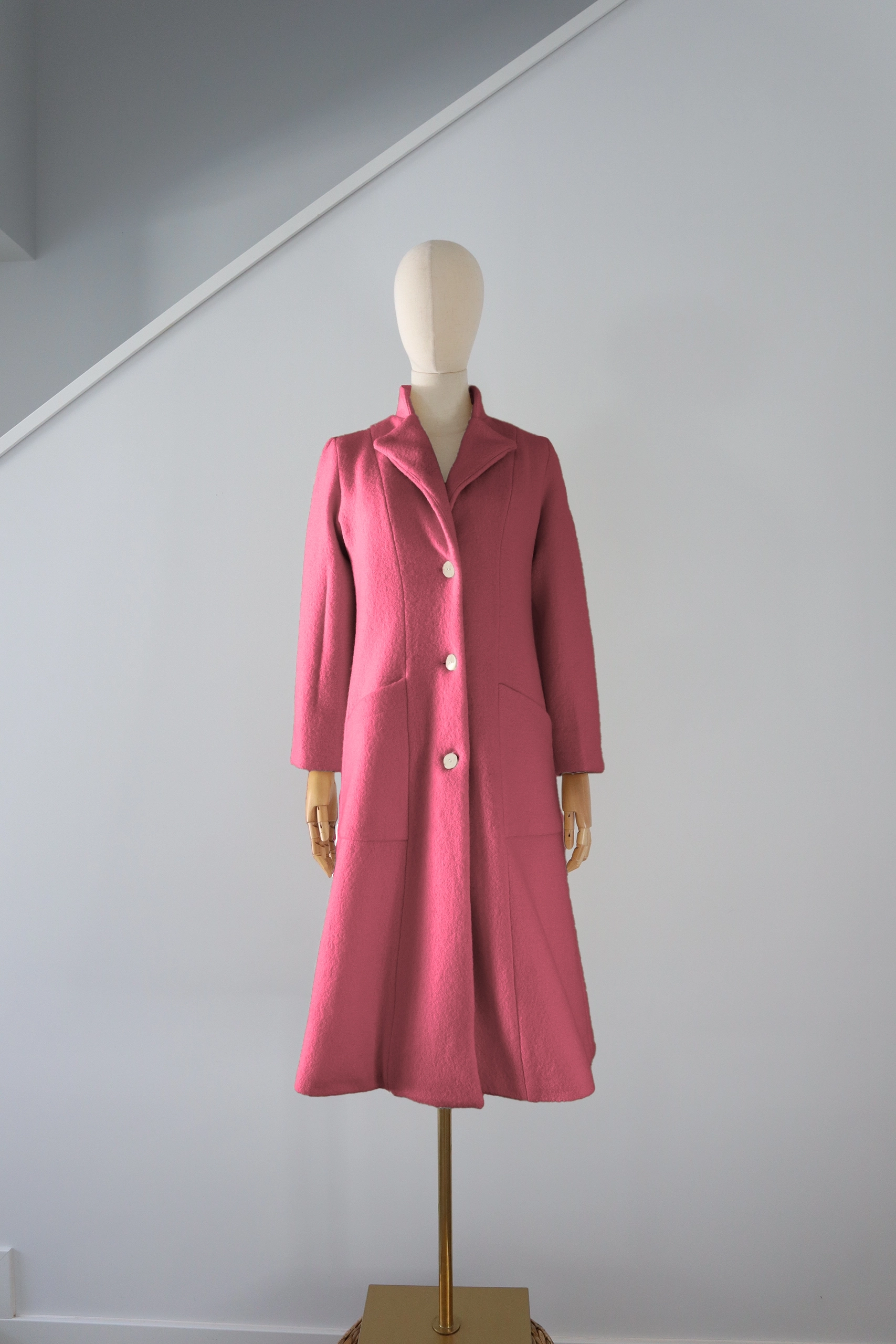 Abrigo Rosado Lana Calefactable Ramé Abierto