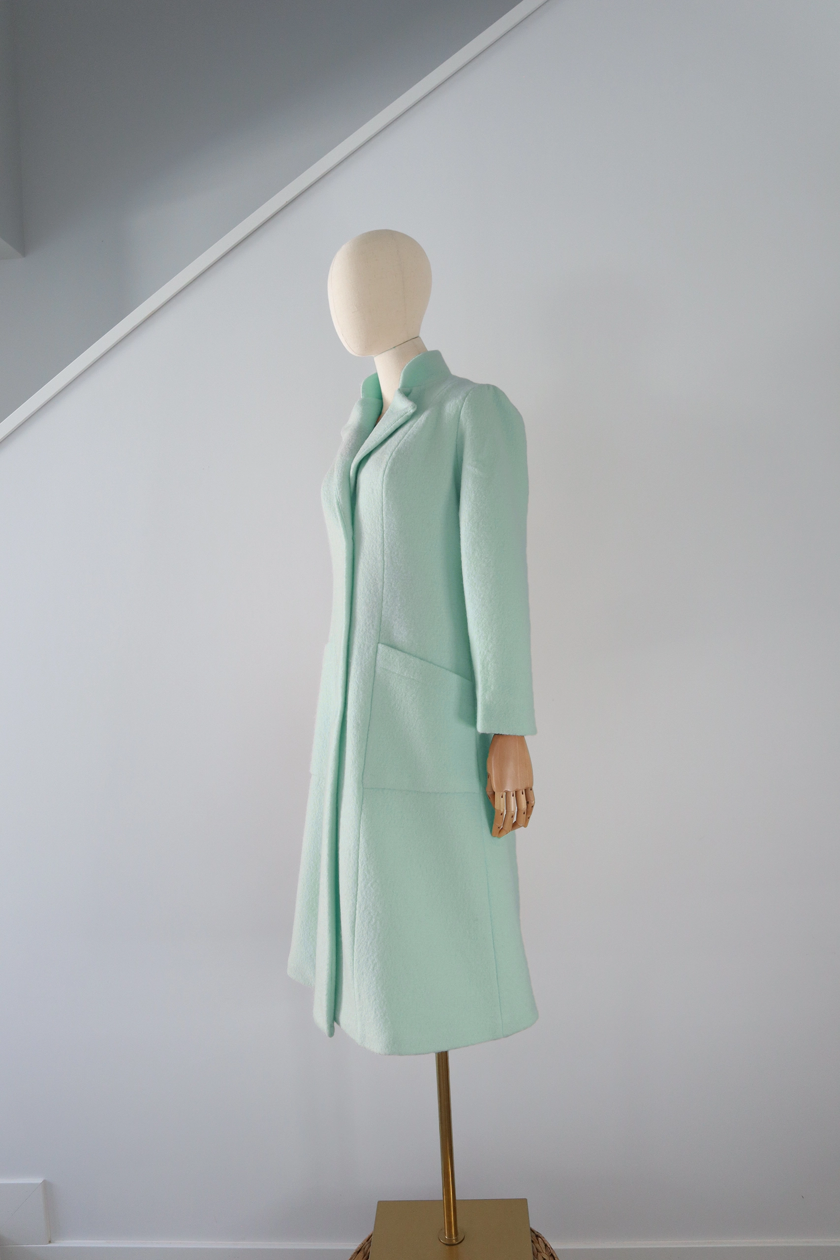 abrigo-verde-agua-lana-calefactable-rame-costado Abrigo Verde Agua Lana Calefactable Ramé Costado