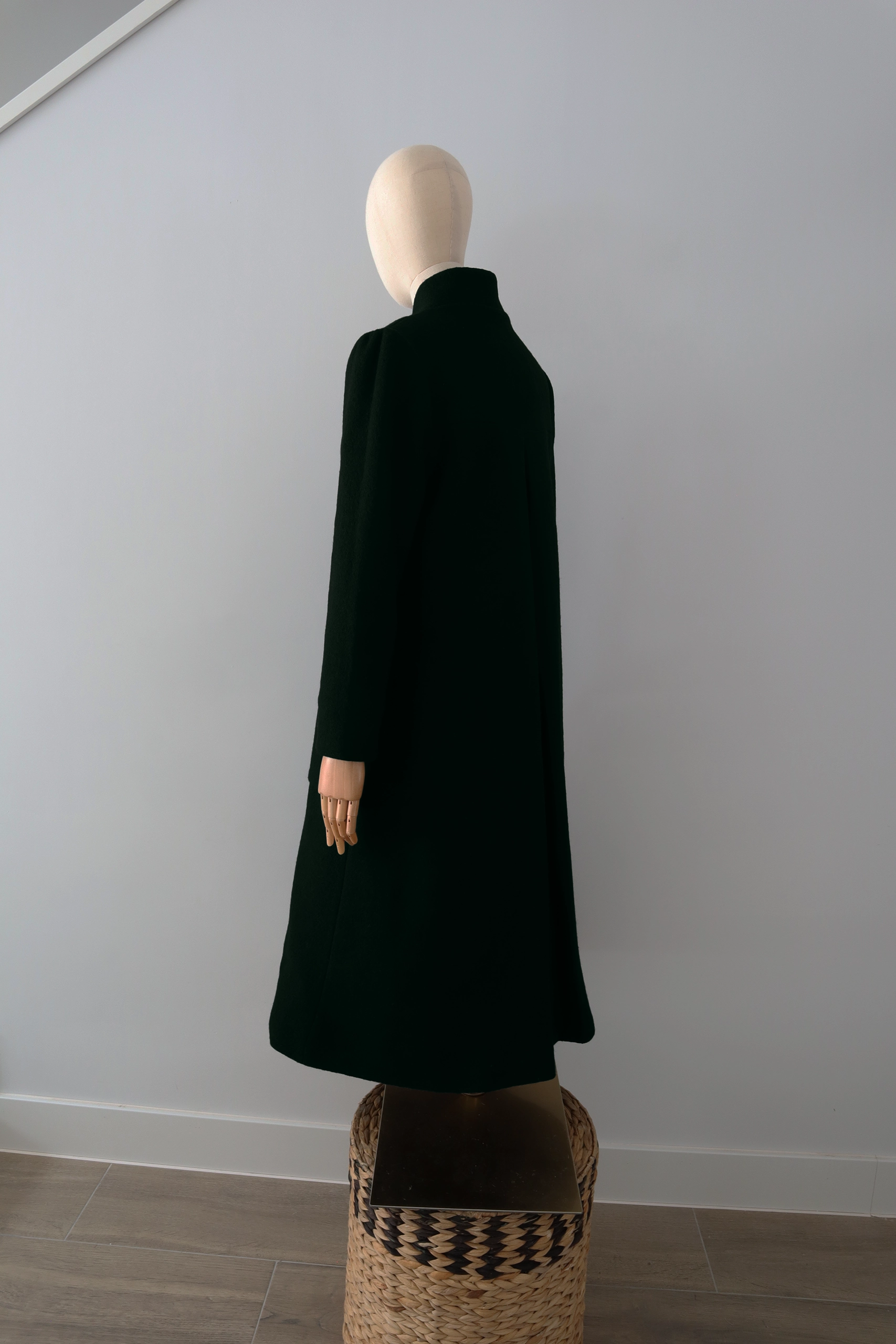 Abrigo Verde Botella Lana Calefactable Ramé Costado