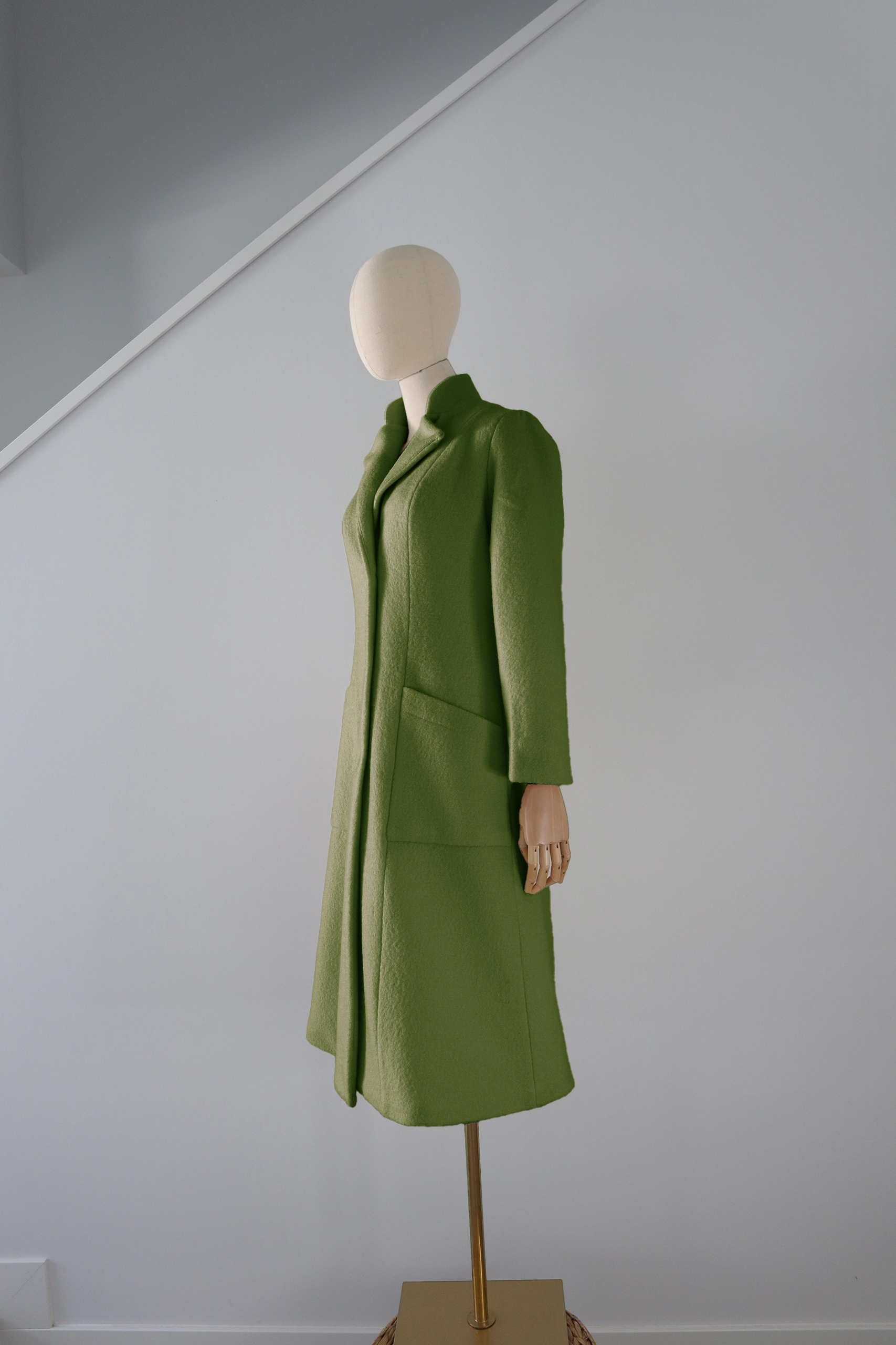 Abrigo Verde Lana Calefactable Ramé Costado