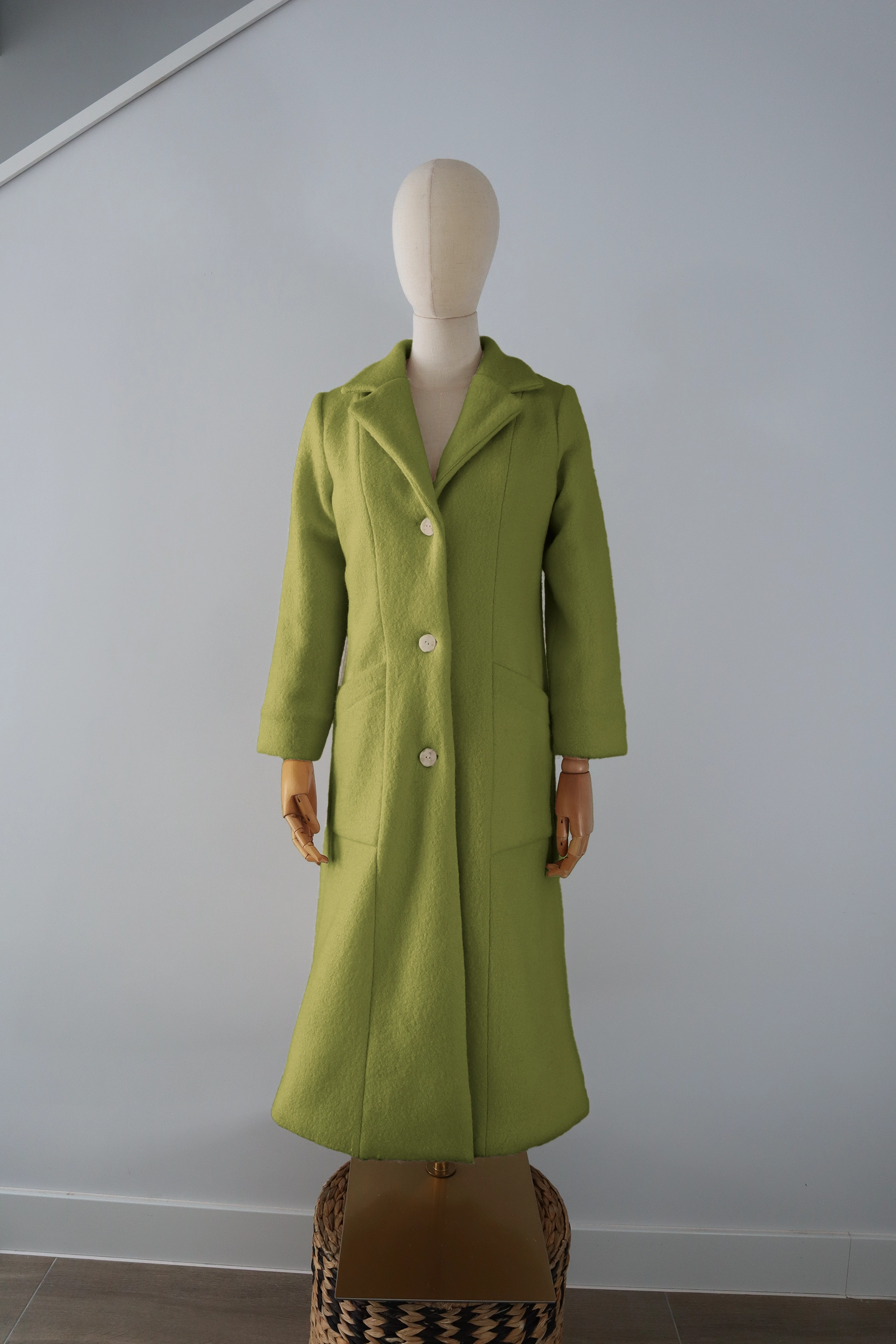 Abrigo Verde Oliva Lana Calefactable Mevak Abierto