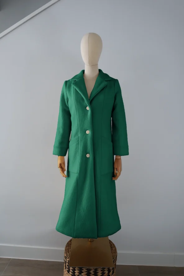 Abrigo Verde Oscuro Lana Calefactable Mevak Abierto