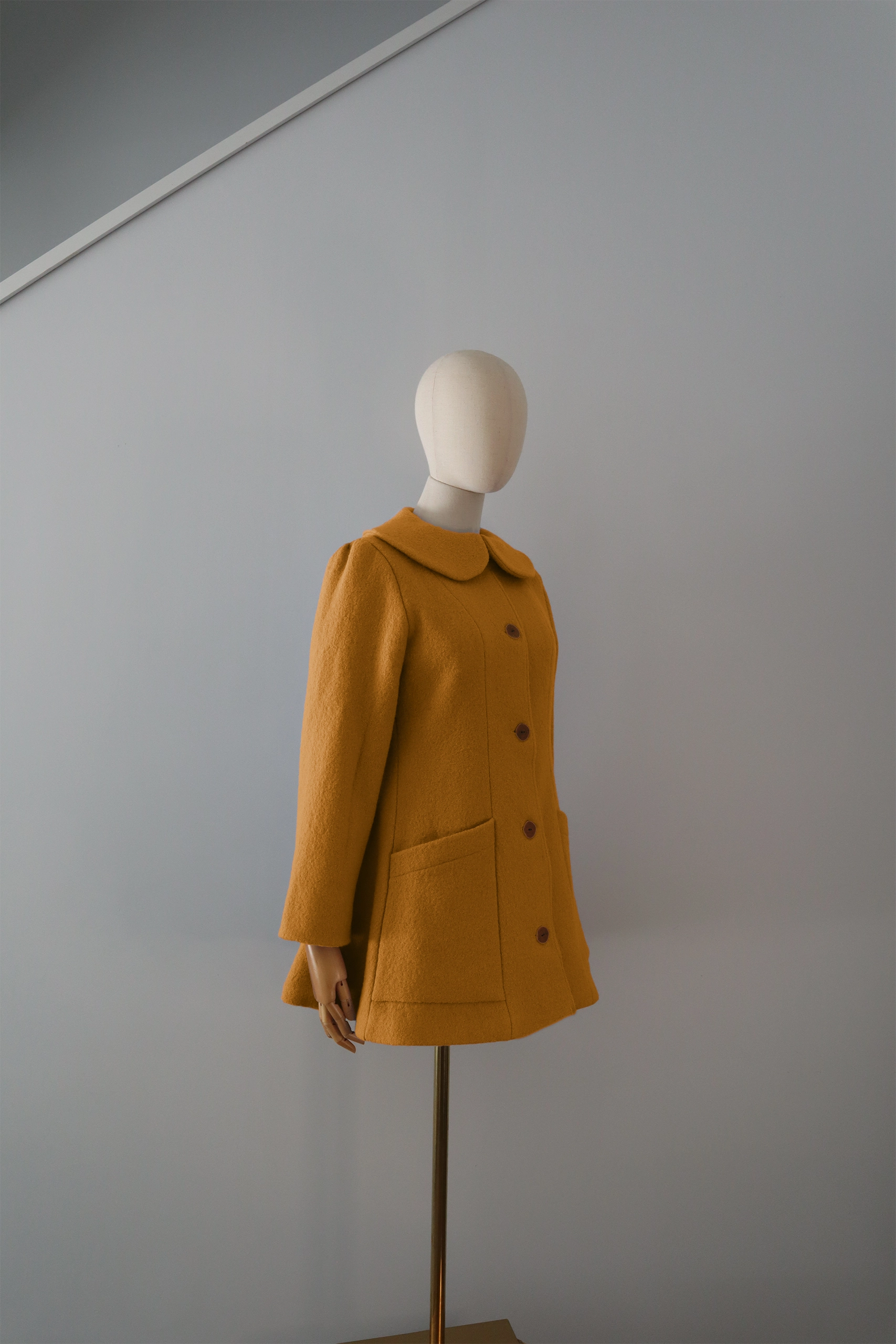 Abrigo Amarillo Lana Calefactable Tiam Costado