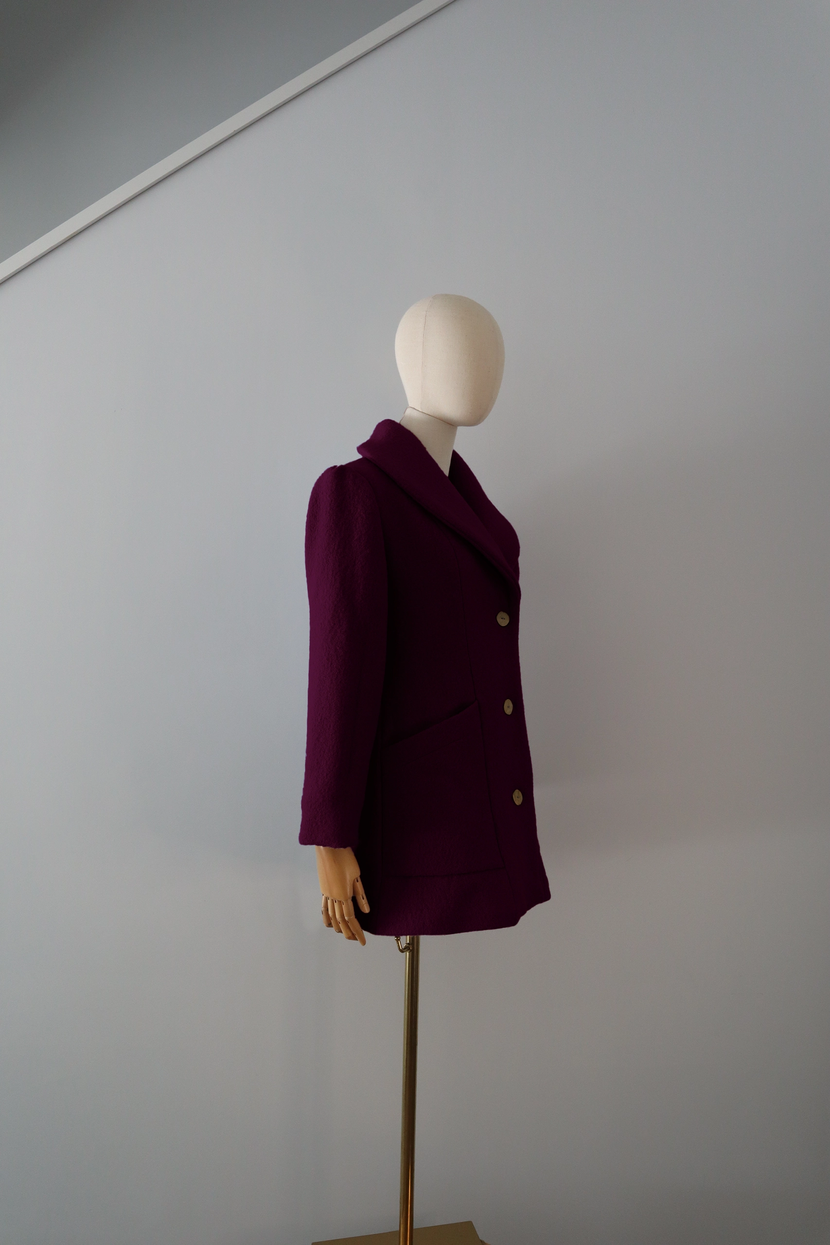 Abrigo Burdeos Lana Calefactable Costado