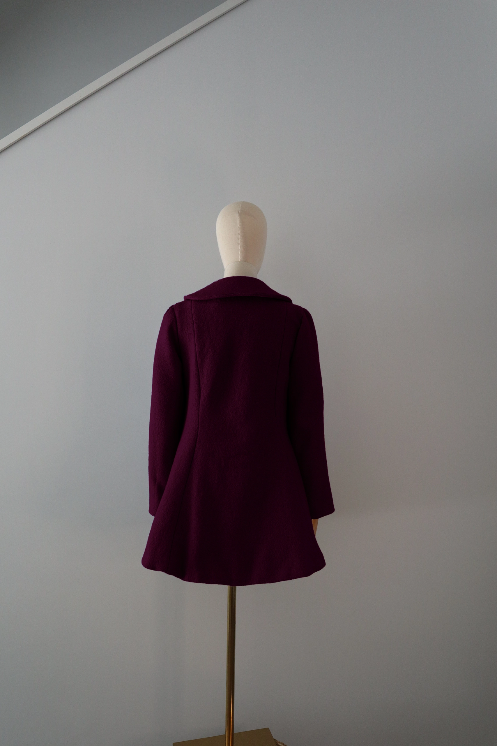 abrigo burdeos lana calefactable tiam espalda