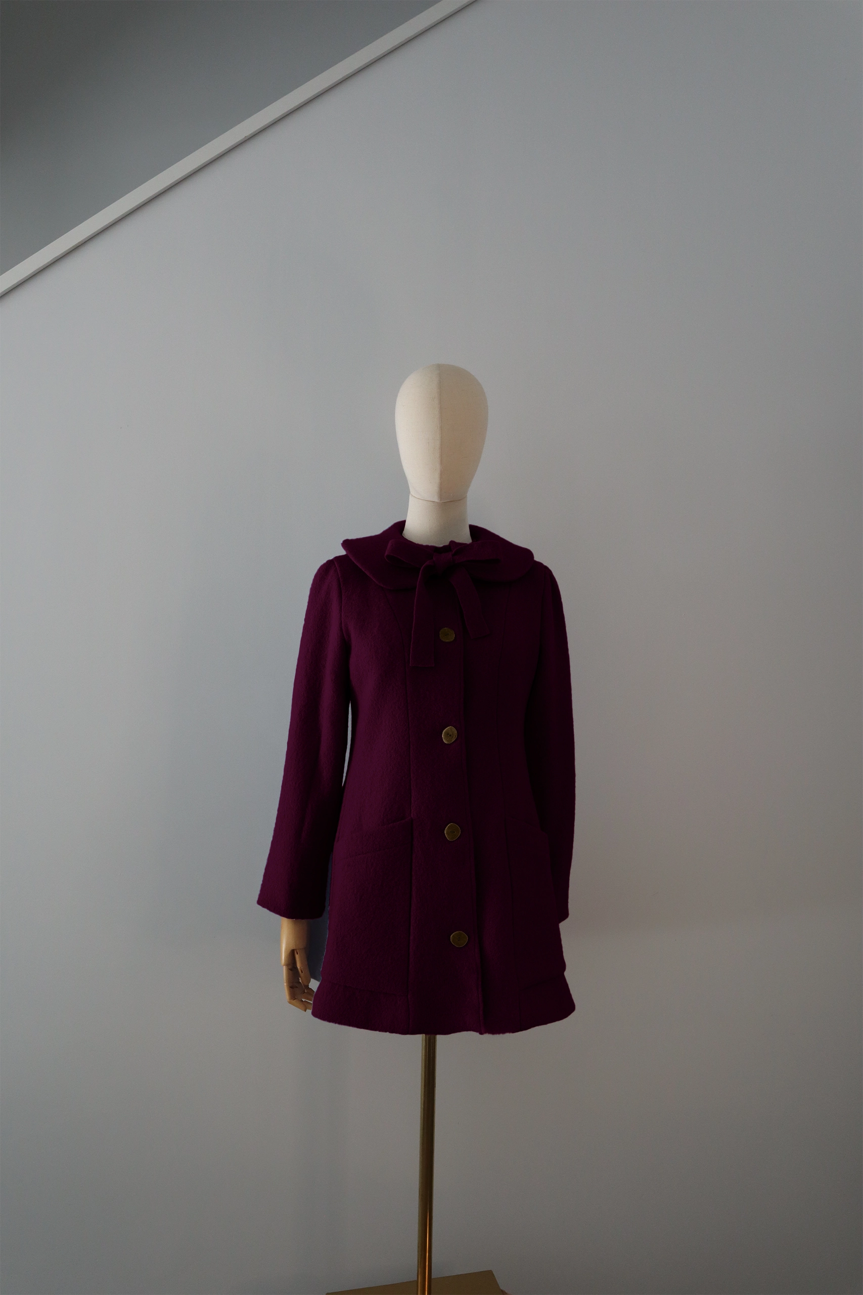 abrigo burdeos lana calefactable tiam lazo