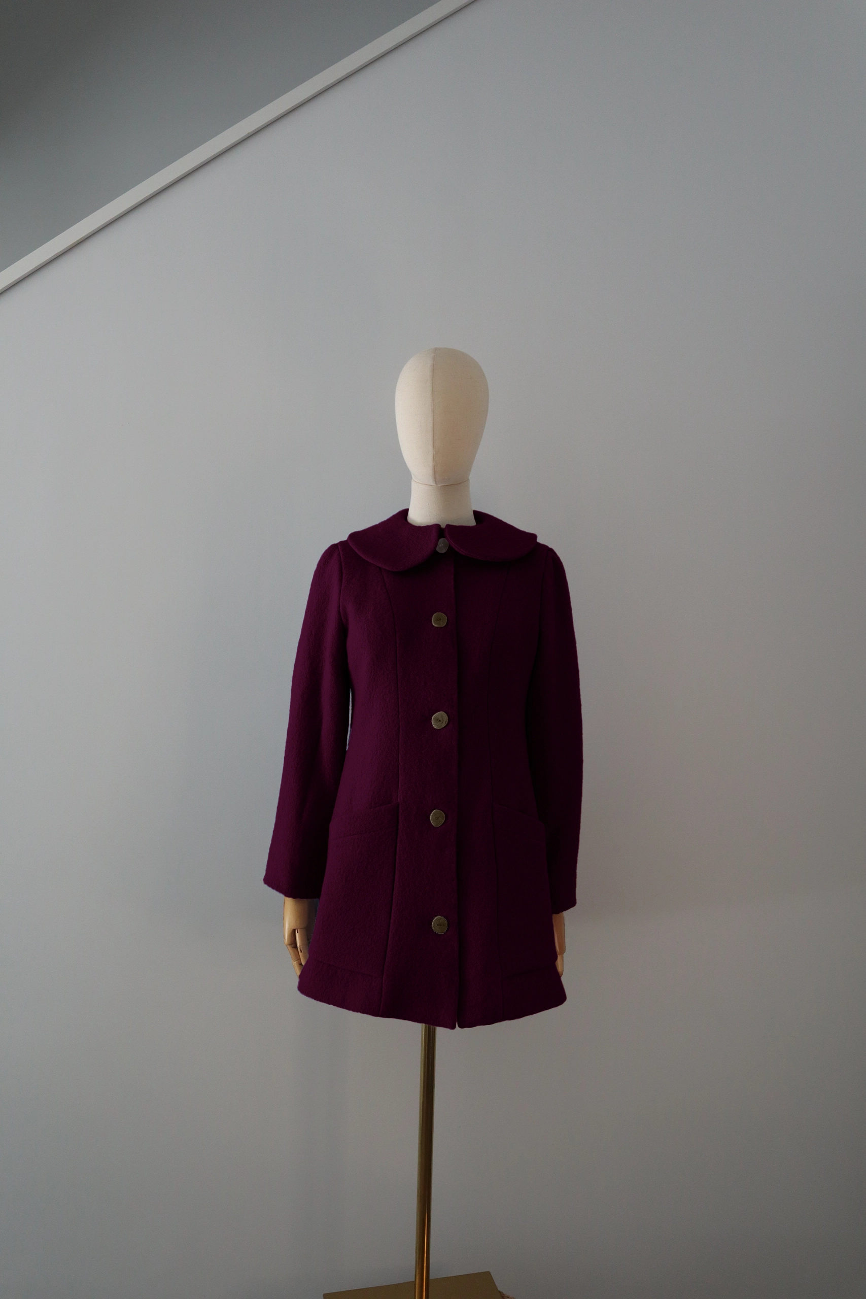 abrigo burdeos lana calefactable tiam