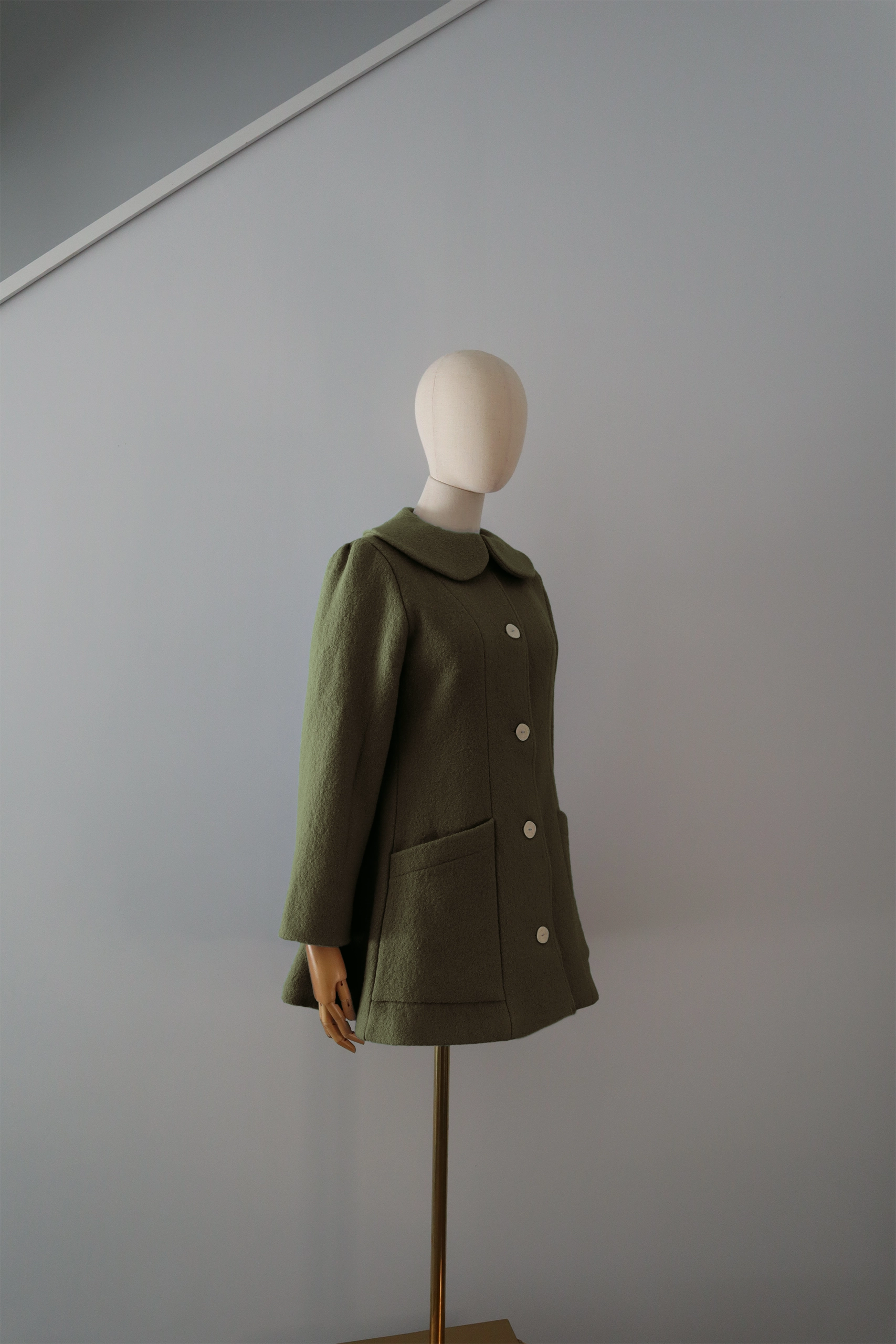 Abrigo Caqui Lana Calefactable Tiam Costado