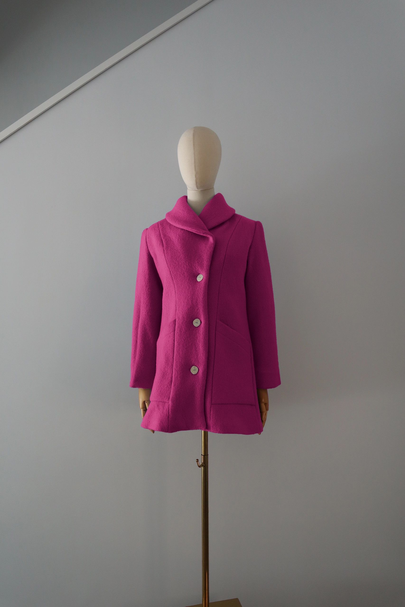 Abrigo Fucsia Lana Calefactable Kalon Cerrado