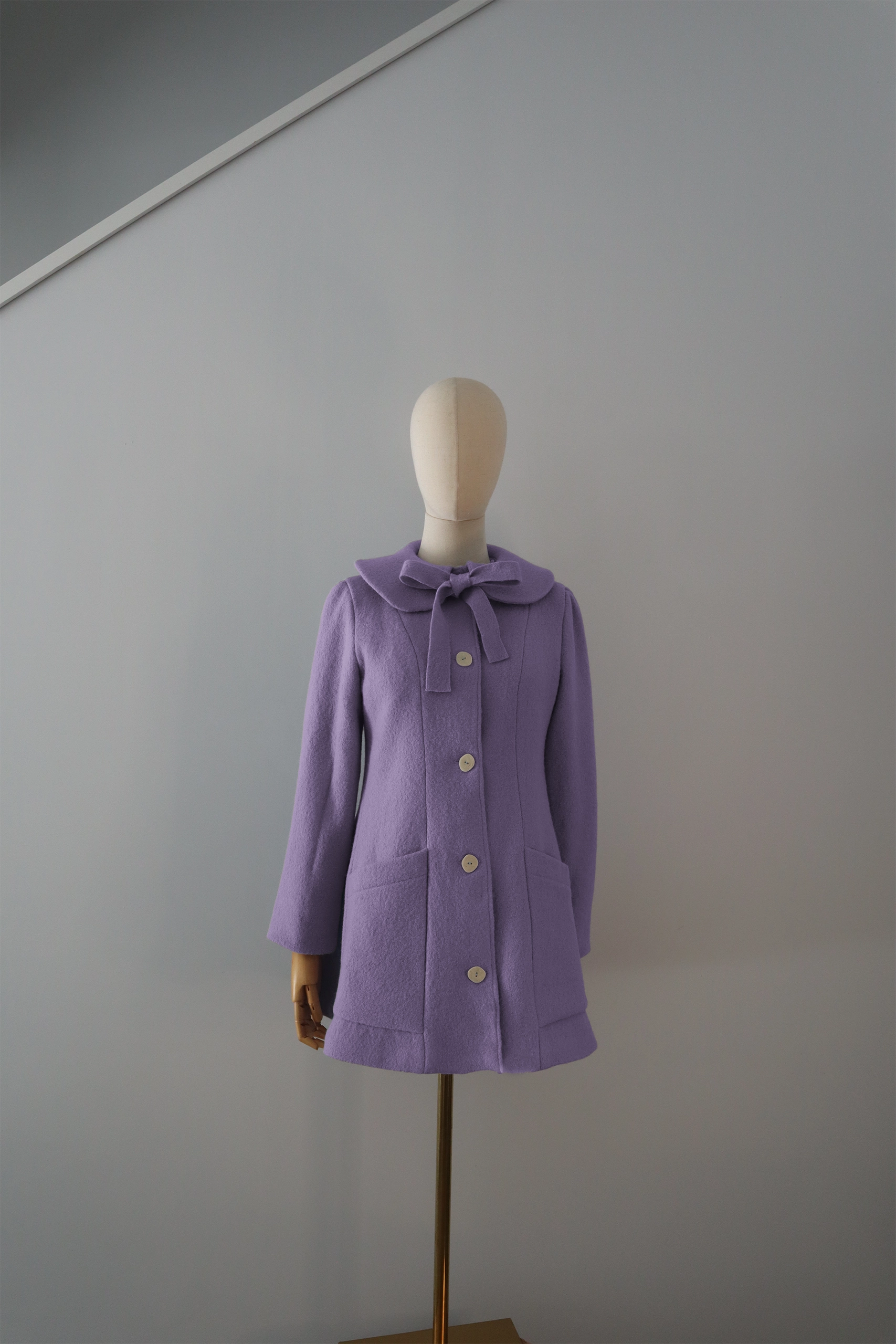 abrigo lila lana calefactable tiam lazo