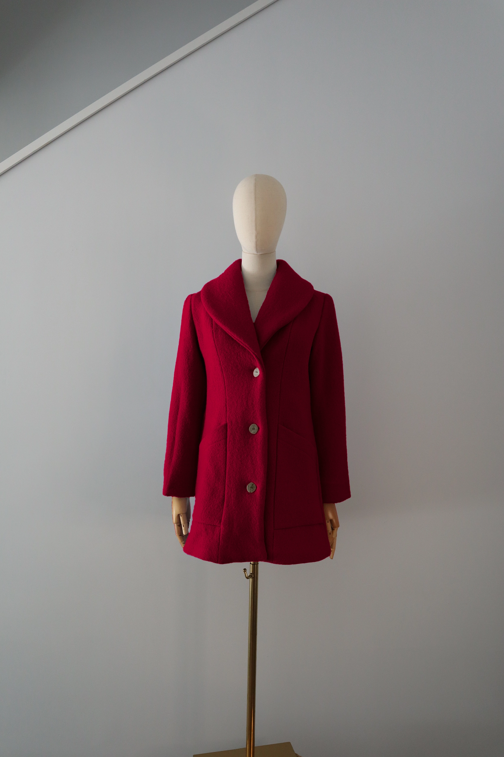 abrigo rojo lana calefactable kalon abierto