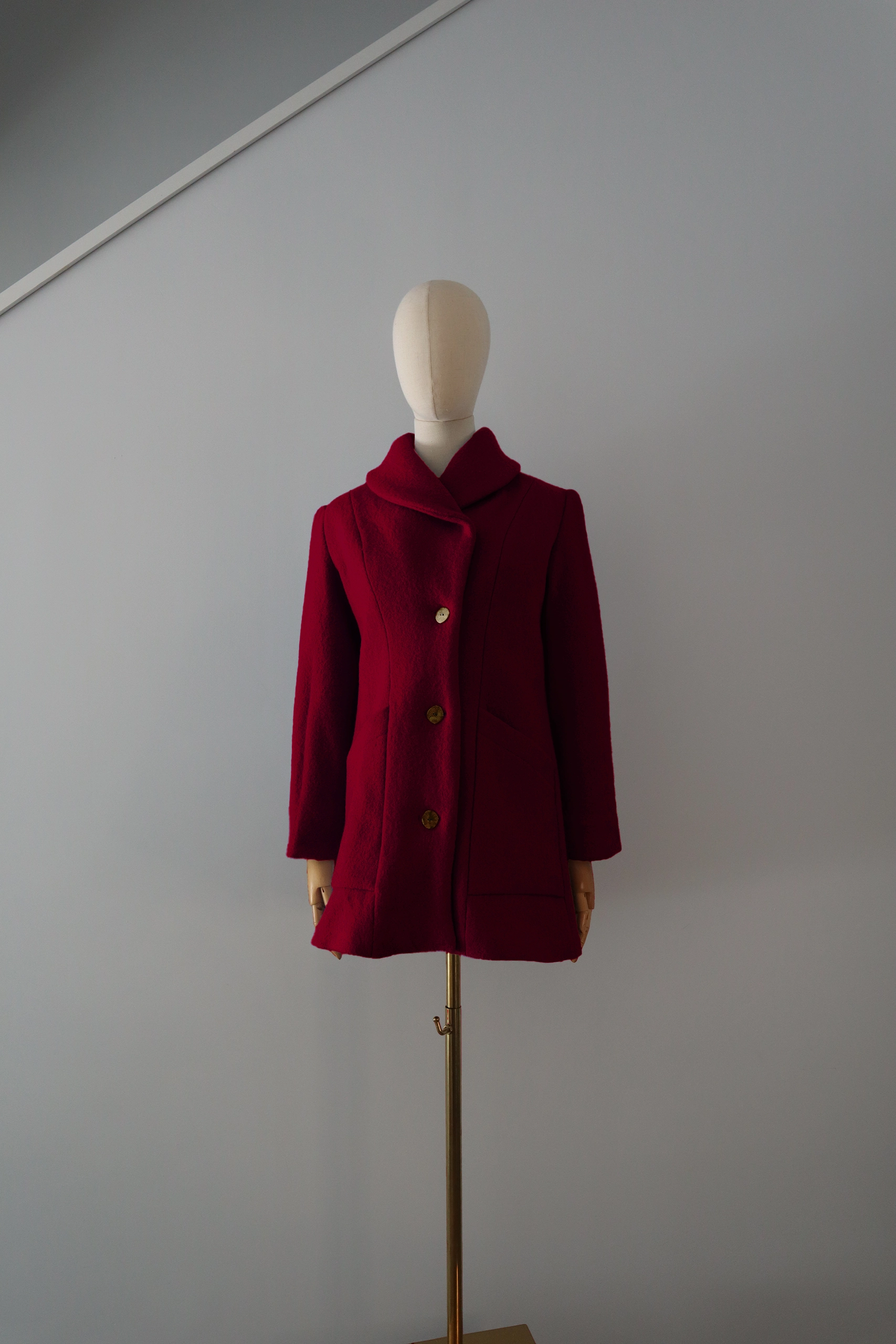 abrigo rojo lana calefactable kalon cerrado