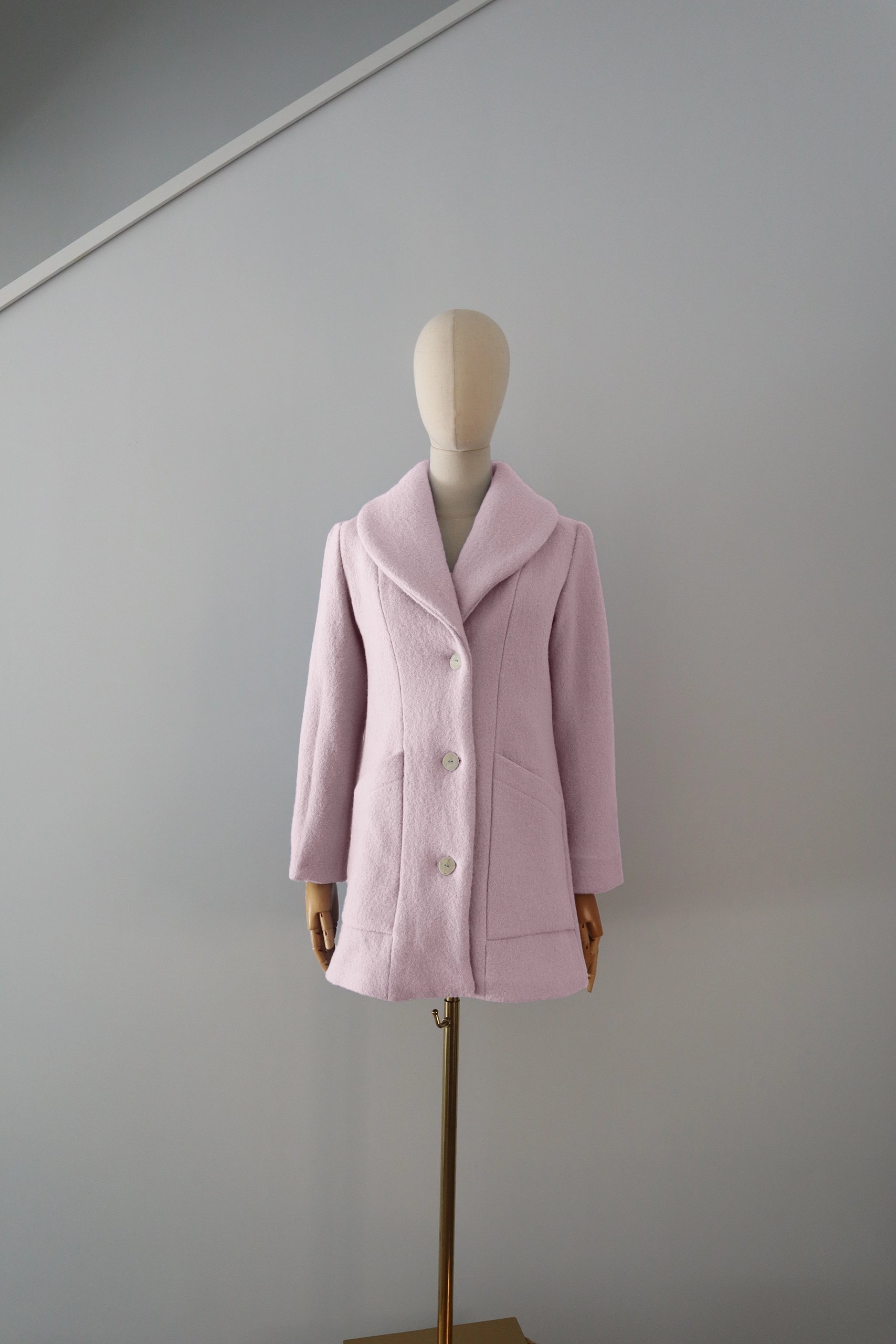 Abrigo Rosa Pastel Lana Calefactable Kalon Abierto