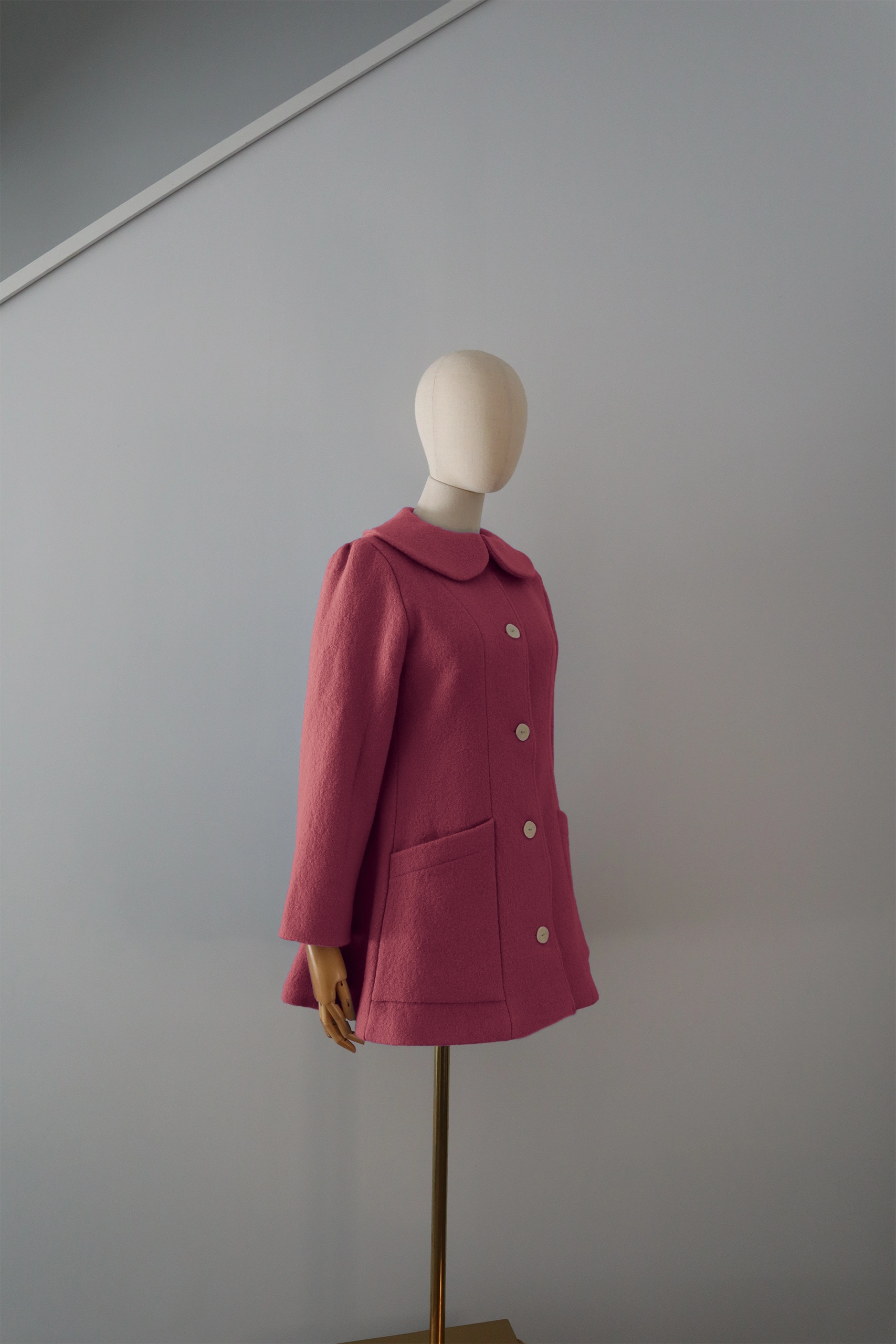 Abrigo Rosado Lana Calefactable Tiam Costado