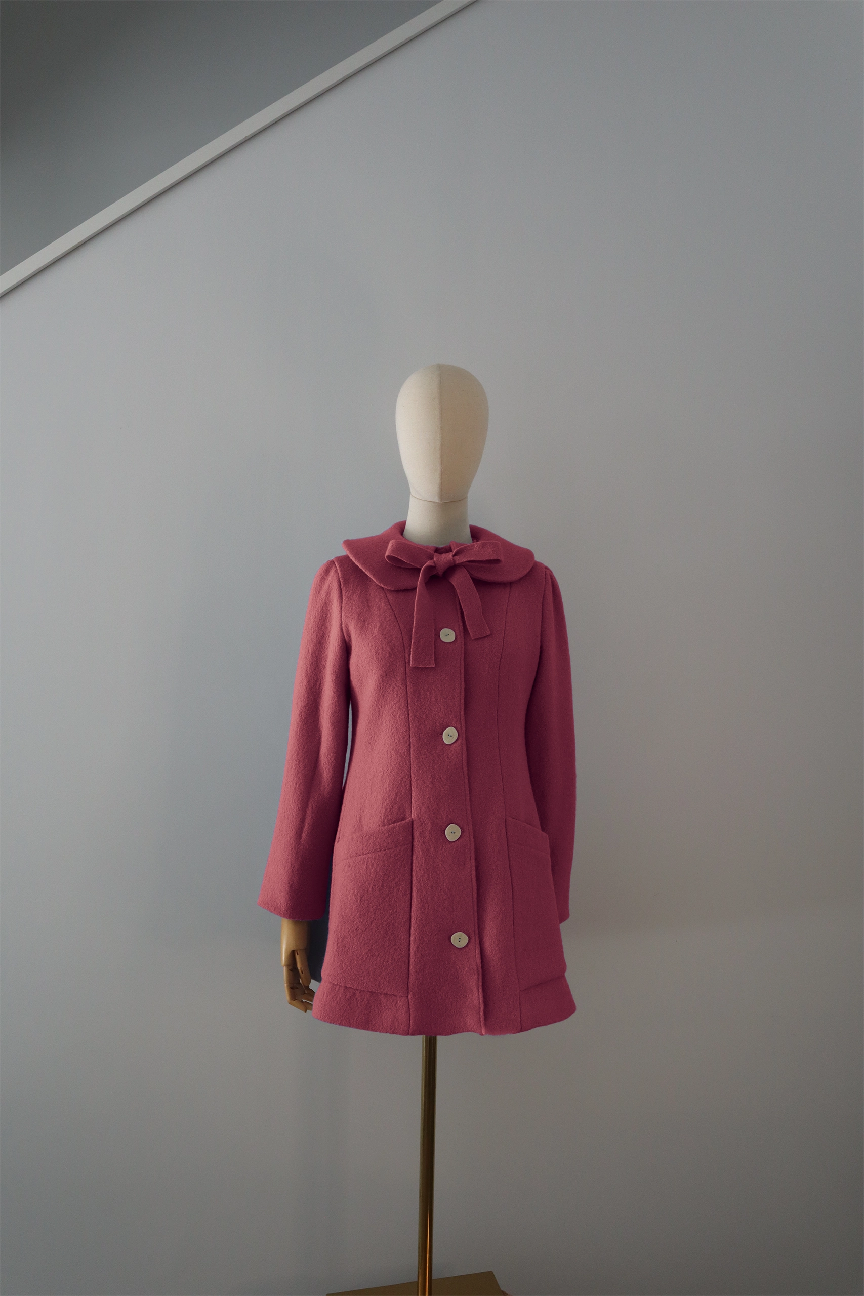 Abrigo Rosado Lana Calefactable Tiam Lazo