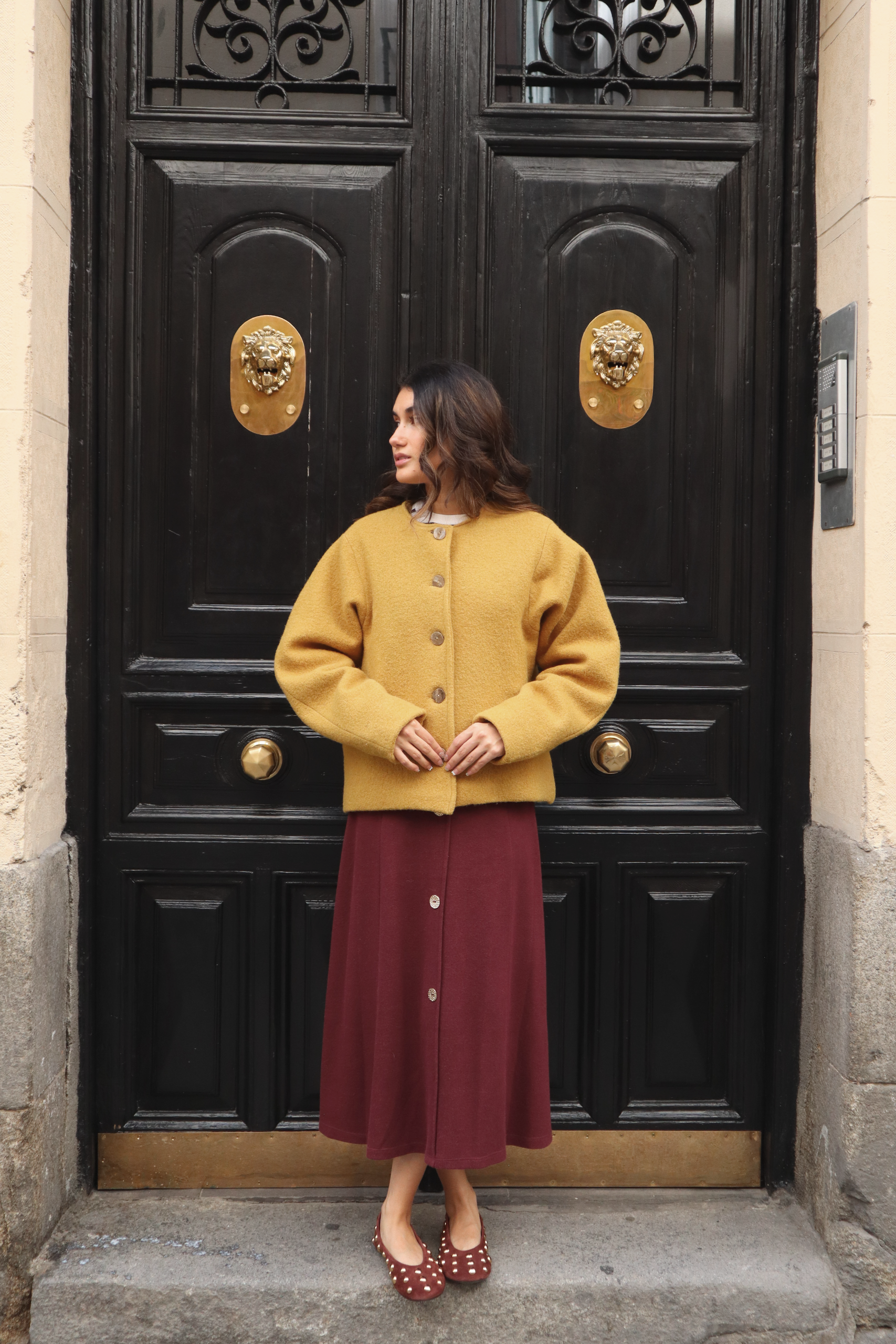 Abrigo Calefactable Solene amarillo delantero