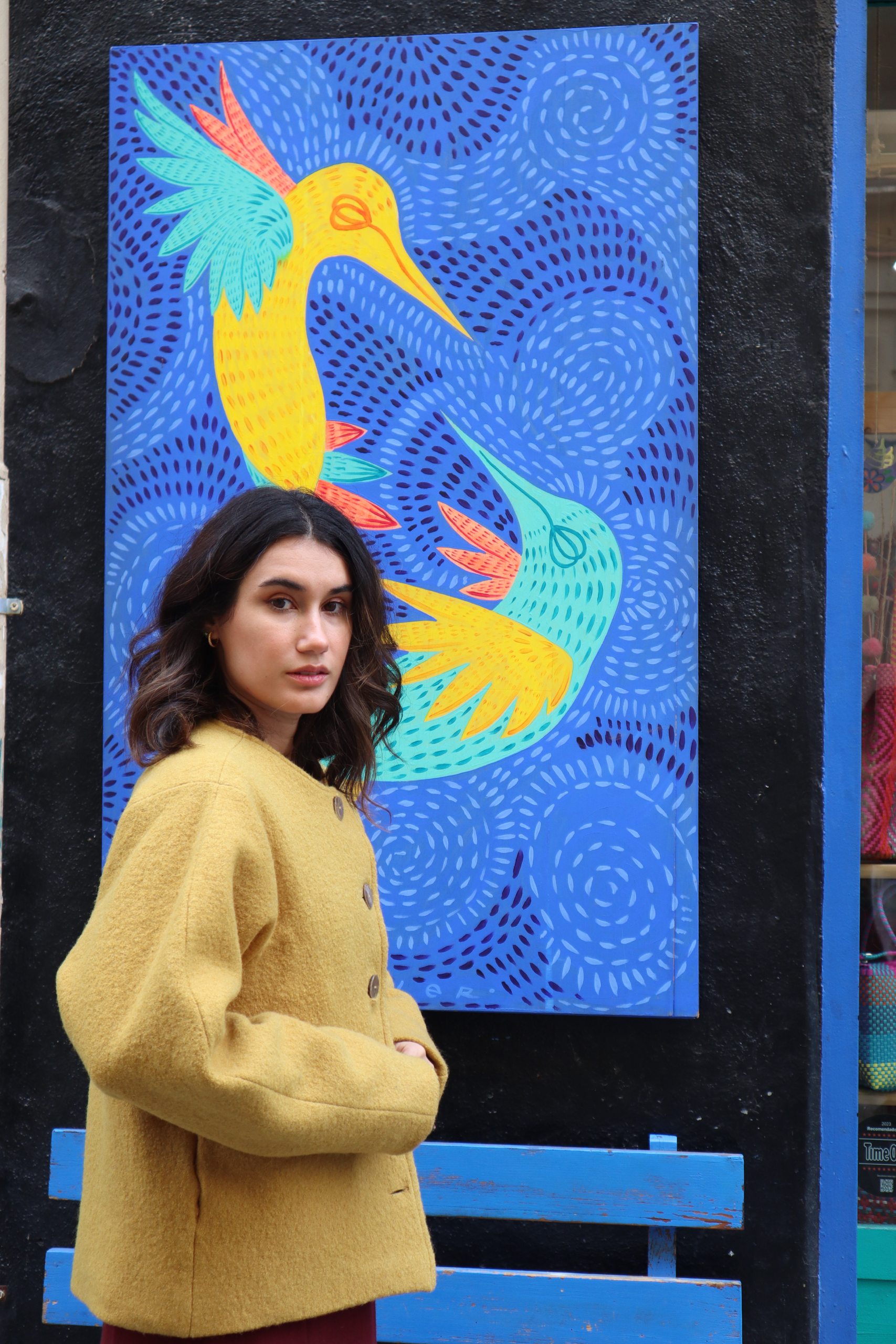 Abrigo Calefactable Solene amarillo perfil