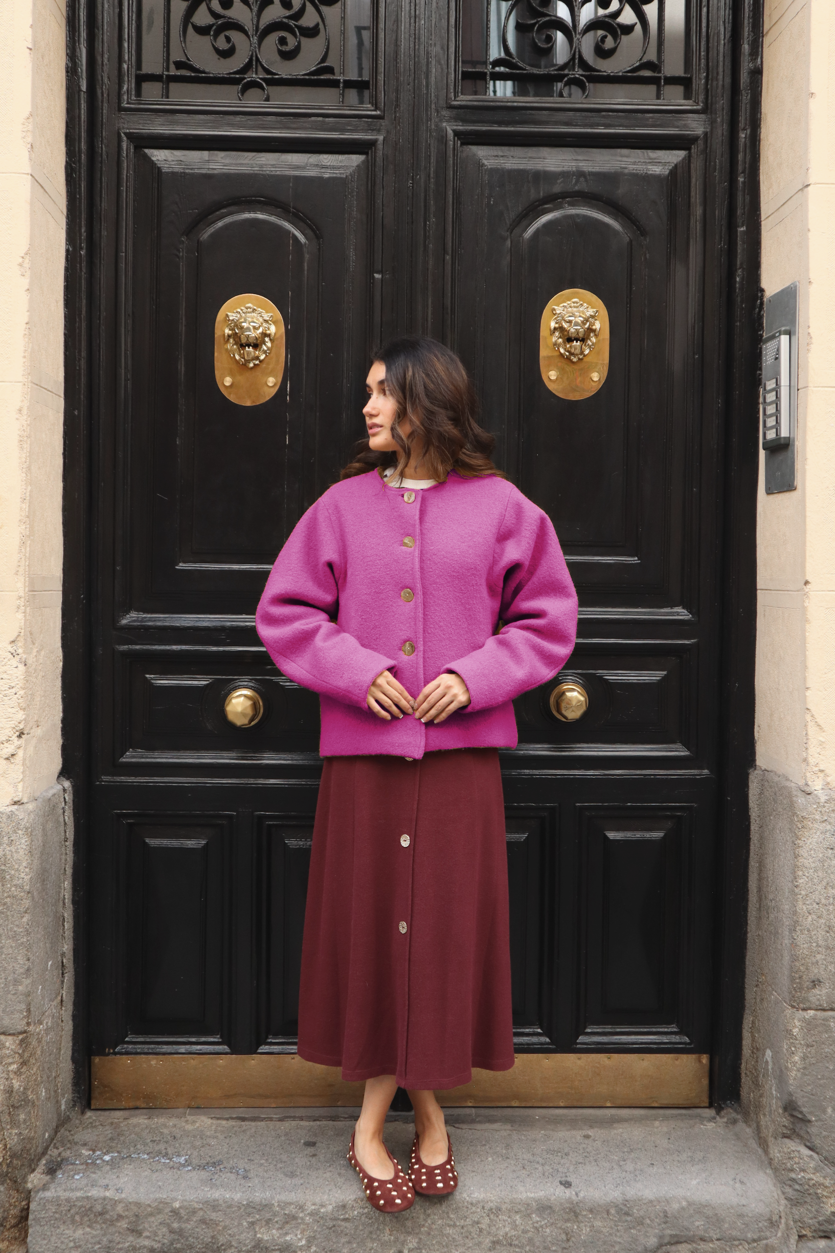 Abrigo-Calefactable-Solene-fucsia-delantero Abrigo Calefactable Solene fucsia delantero