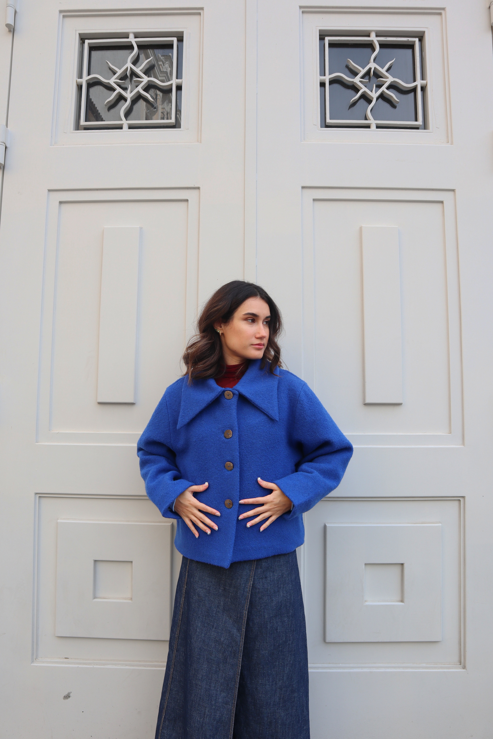 Abrigo Calefactable Twiggy azul electrico 1