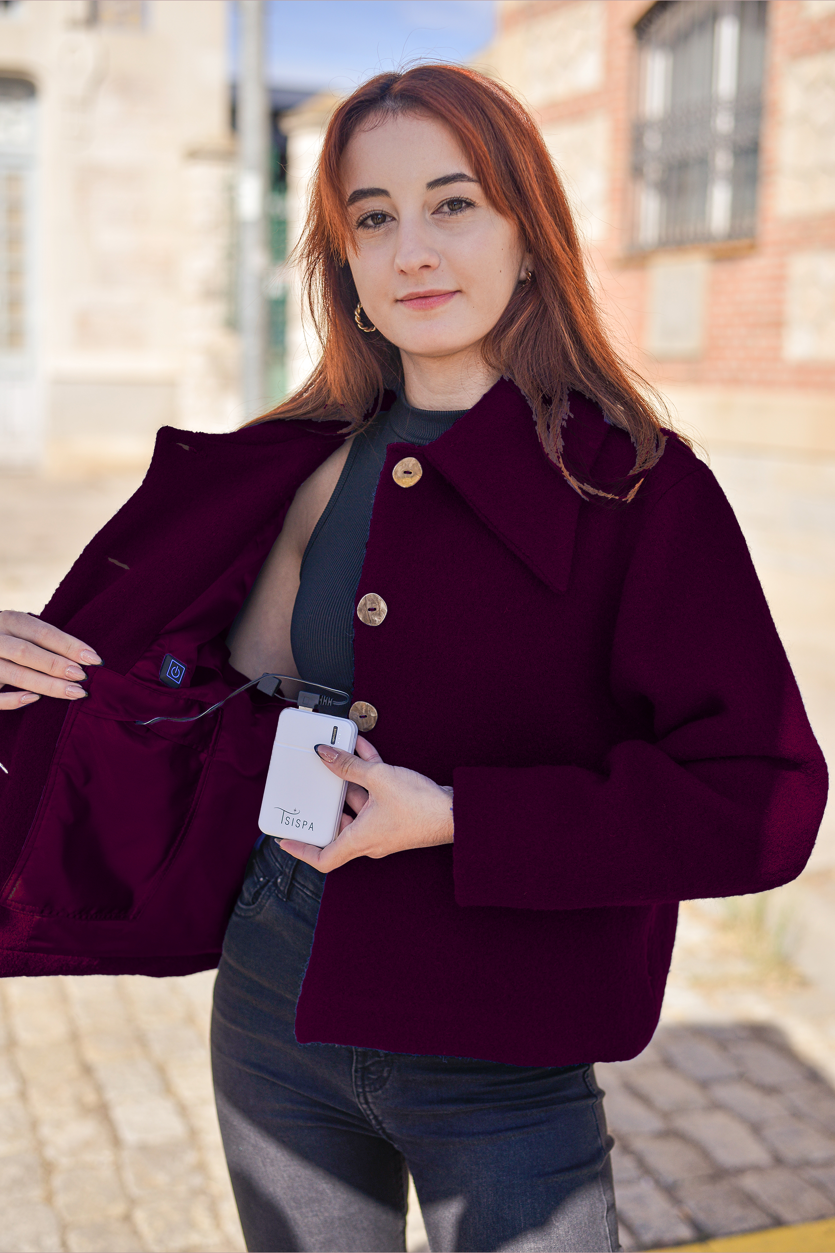 Abrigo Twiggy burdeos Maria bateria