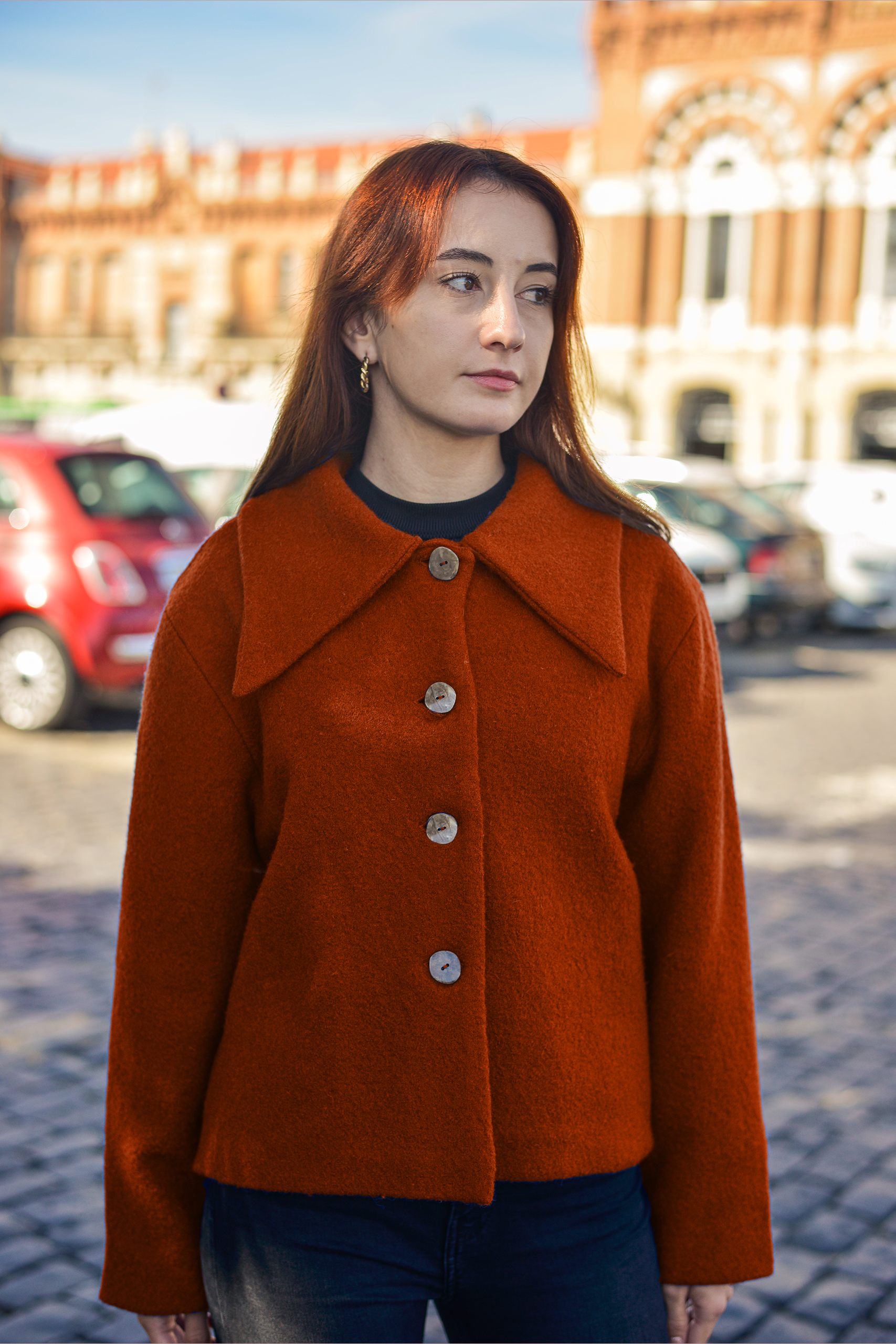 Abrigo Twiggy naranja Maria frente