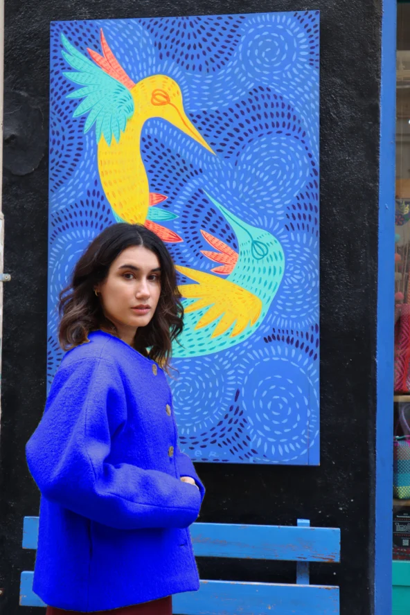 Abrigo Solene Azul Eléctrico